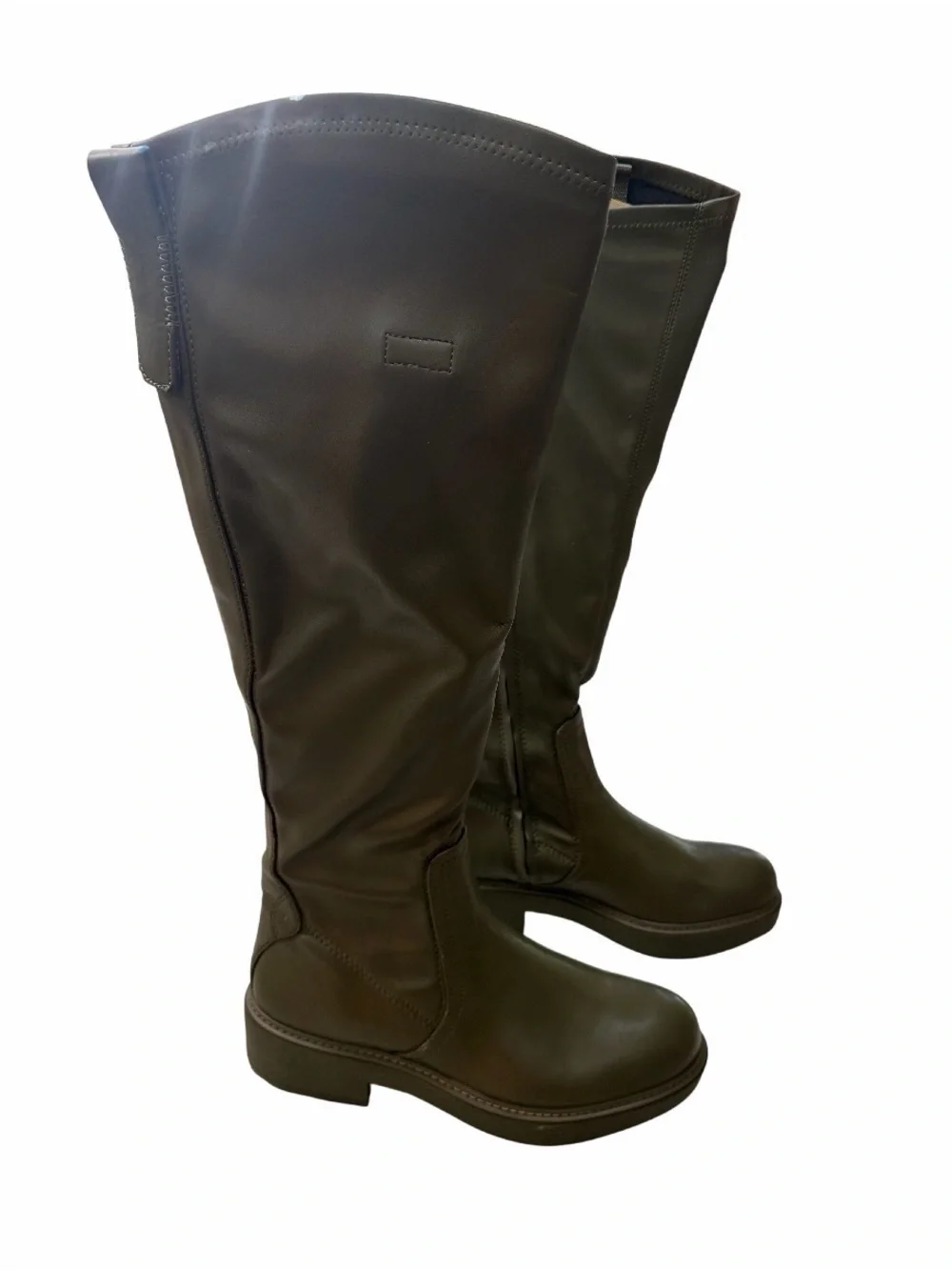 Franco Sarto L-Keaton Olive Green Knee High Boots 10M Riding Lug Sole Utility